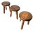 Vintage Tripod Stools in Beech, 1960s, Set of 3 For Sale