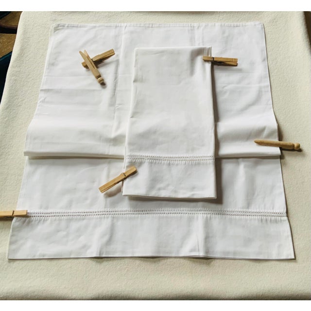Set of 7 Antique Linen & Cotton Pillowcases With Lace Trim & Monogram — C. 1920s, Nantucket Estate For Sale - Image 14 of 18