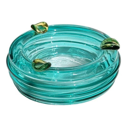 Italian Postmodern Turquoise Ashtray or Vide Poche, 1980s For Sale