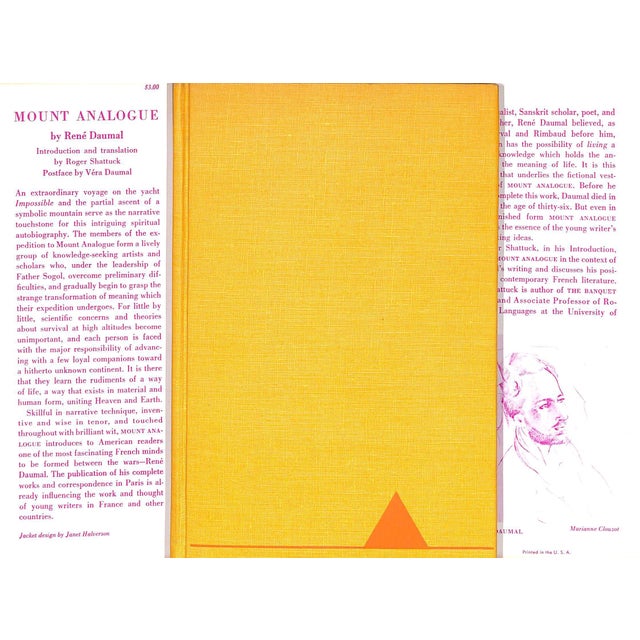 DAUMAL, Rene [156] pp. Pantheon Books 1960 First American Edition 8 1/2" x 5 1/2" Jacket design by Janet Halverson Mount...