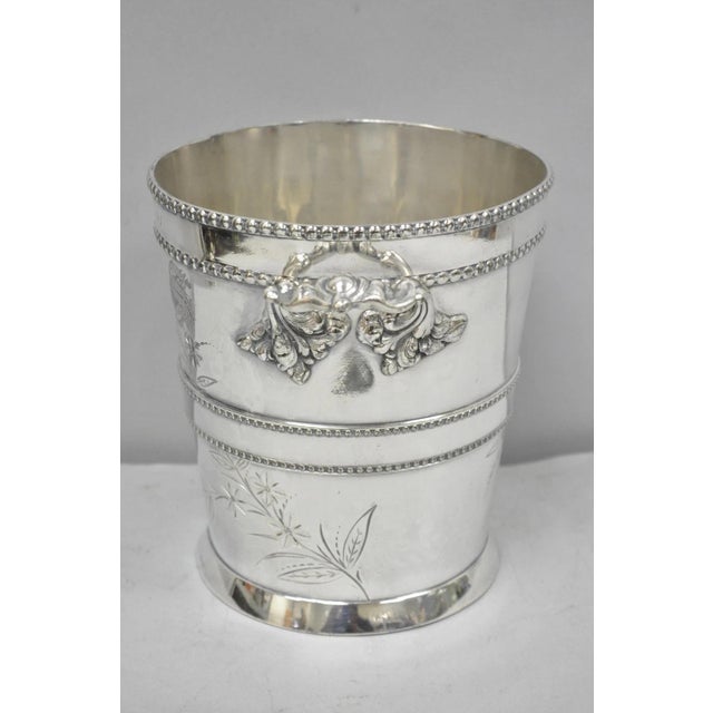 Metal Early 20th Century Victorian Henry Hicks Silver Plated S Monogram Champagne Chiller Wine Ice Bucket For Sale - Image 7 of 18