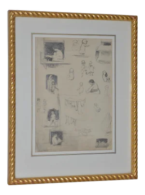 Eugene Higgins (1874-1958) "Family Life" Sketches C.1920's