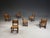Mid-Century Modern Charles Dudouyt, Six Rustic Dining Chairs, Oak, Rush, France, 1940s For Sale - Image 3 of 16