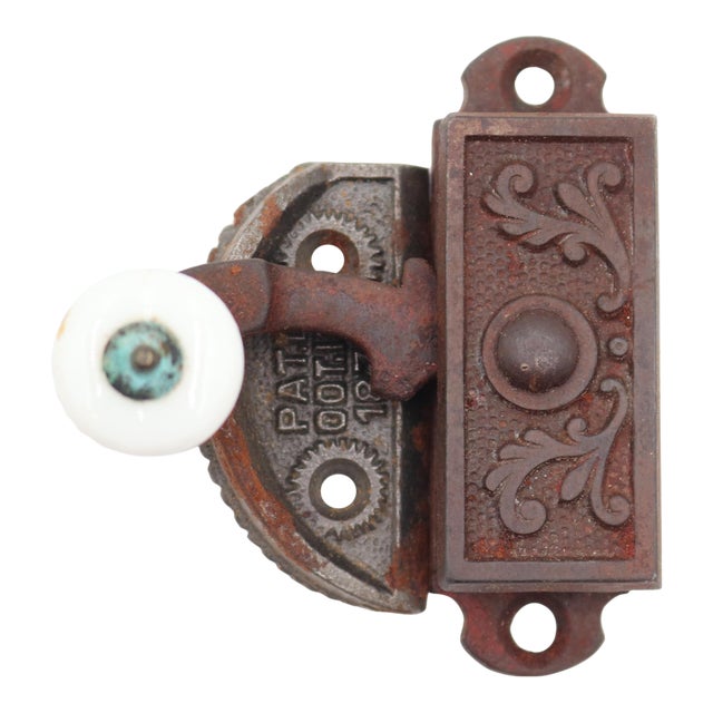 Antique 1870s Victorian Cast Iron Sash Window Lock For Sale