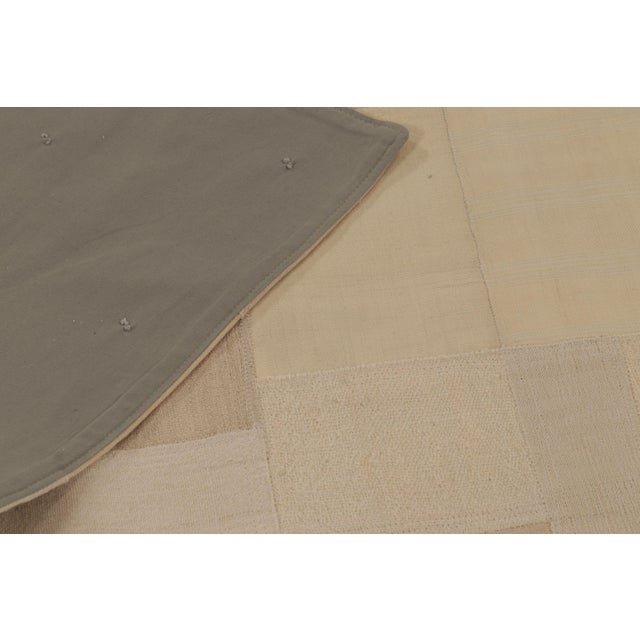 Beige Vintage Turkish Patchwork Rug With Neutral Design in Beige & Gold - Rug & Kilim For Sale - Image 8 of 10