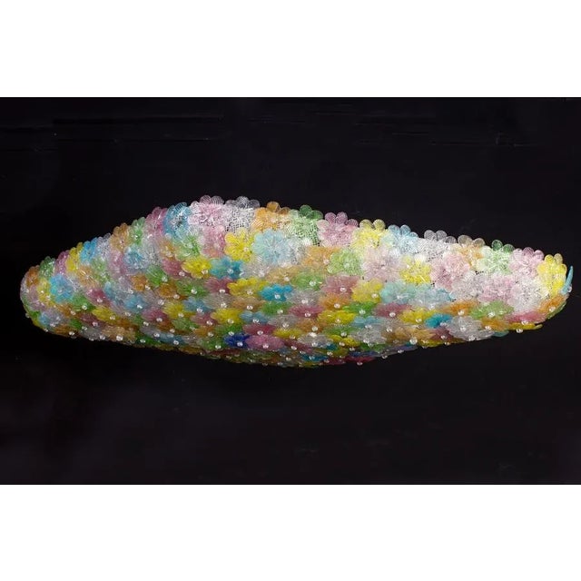 Large Venetian Multi-Colored Glass Flower Ceiling Light, 1960 For Sale - Image 4 of 13