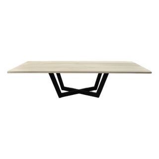 Diamont Rectangular Solid White Oak Dining Table Natural 120" For Sale