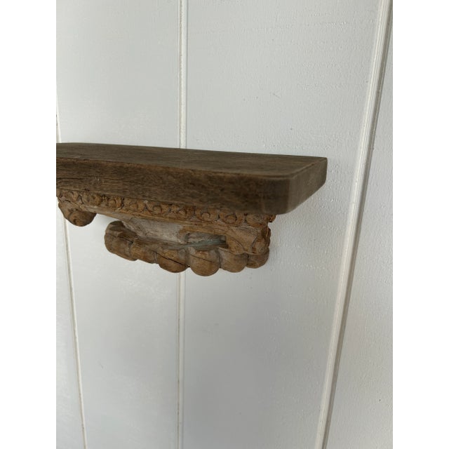 Antique Hand Carved Wooden Architectural Fragment Shelf Wall Bracket For Sale In San Francisco - Image 6 of 7