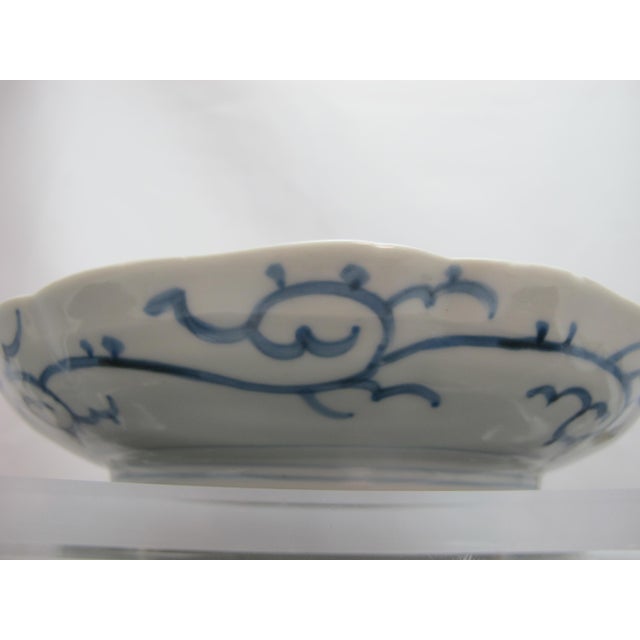 Blue Japanese Blue & White Sansu Sometsuke Mountain Landscape Village Plate Set of 3 For Sale - Image 8 of 11