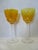 Glass Bohemian Canary Yellow Cased Cut to Clear Vintage Wine Glasses - a Pair For Sale - Image 7 of 13