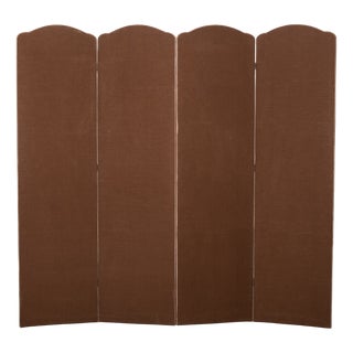 Brown Linen Fabric Room Divider, Holland, 1970s For Sale