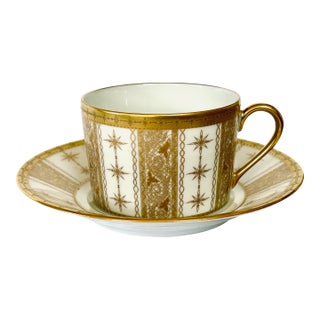 Royal Limoges Breakfast Cup and Saucer, "Recamier - Grande Armee" For Sale