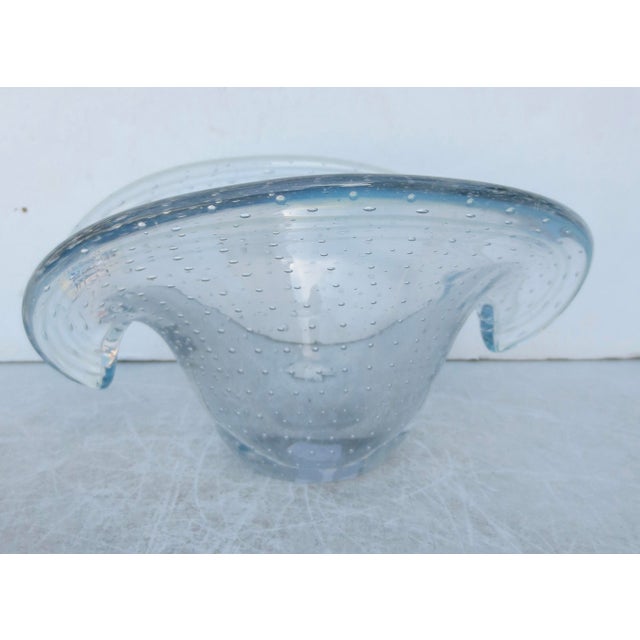 Late 20th Century Murano Controlled Bubble Glass Bowl For Sale - Image 5 of 11