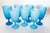 The most fantastic vintage 1960s Italian electric blue Satinato Murano blown glass goblets by Carlo Moretti, for Rosenthal...