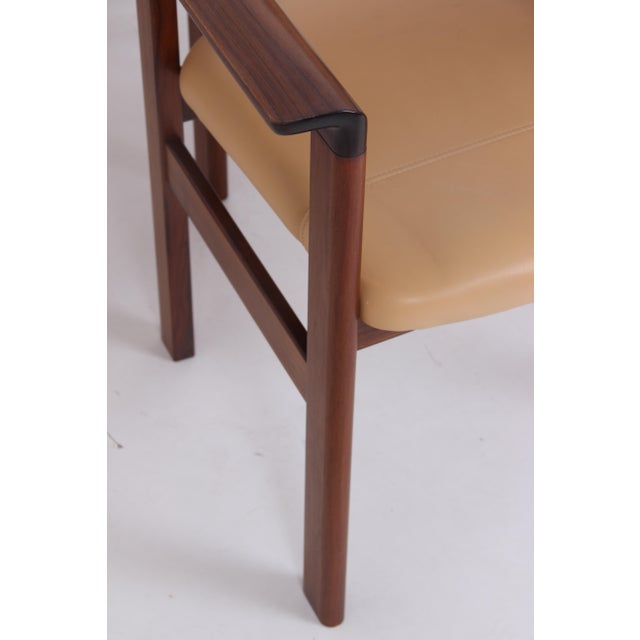 Brown Danish Armchairs with Light Leather Upholstery from Sibast Furniture, 1960s, Set of 4 For Sale - Image 8 of 15