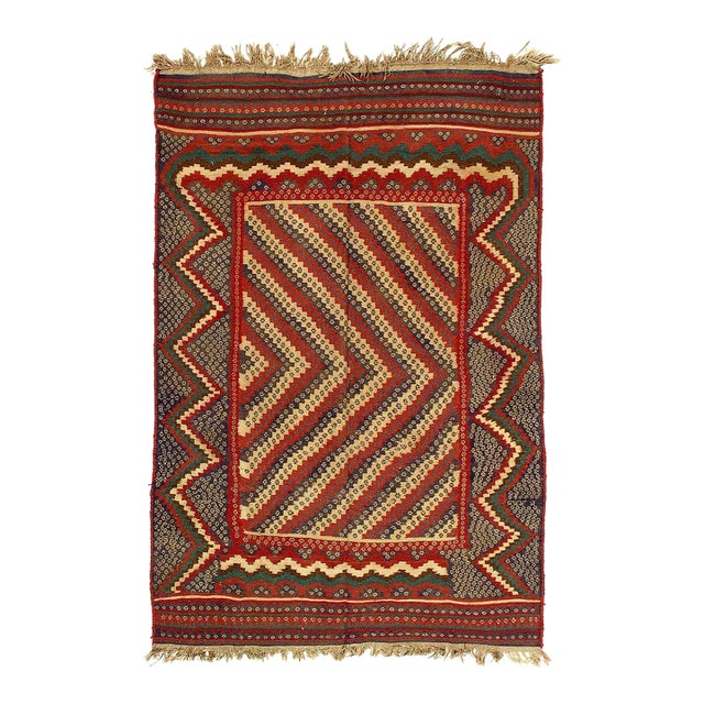 Pasargad DC Rust Hand Knotted Fine Kilim Rug For Sale