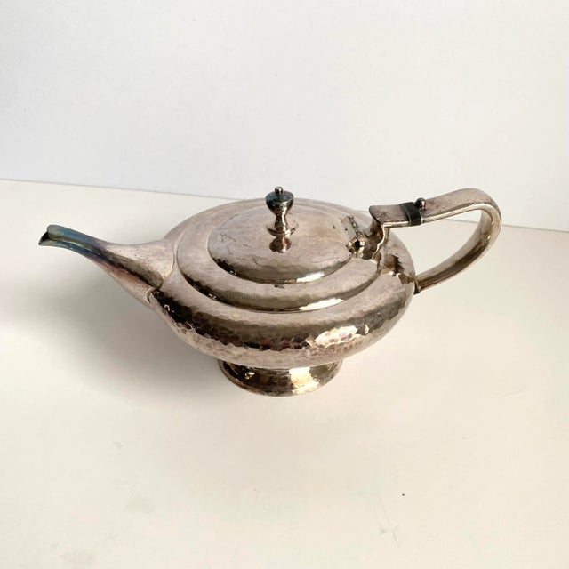 Vintage Derby Silver Plate Co Hammered Tea Pot A beautiful piece with Art Deco styling and hand hammered texture. Marked T...