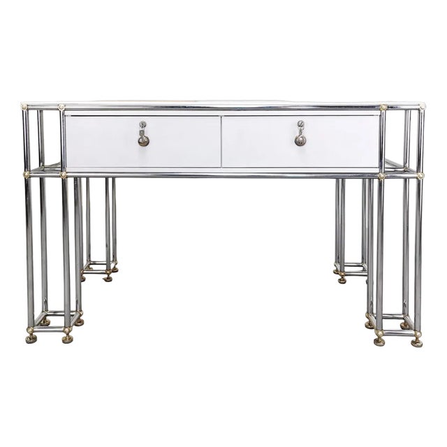 Vintage Desk in Chromed Metal, 1970s For Sale