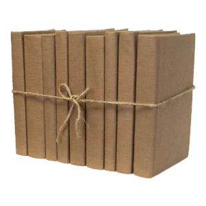 Decorative Books - Havana Linen Wrapped Book Bundle - 1 Foot of Brown Books