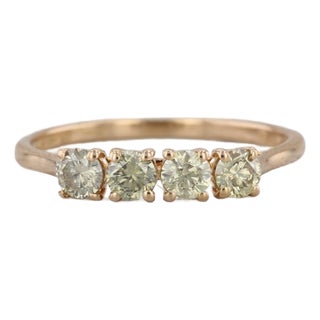 0.48ctw Yellow Diamond Ring 18k Yellow Gold Size 7.25 Stackable Bridal For Sale