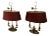 Antique Tole and Brass Dolphins Lamps, France - a Pair For Sale