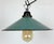 Industrial Petrol Enamel Factory Pendant Lamp, 1960s For Sale - Image 6 of 16