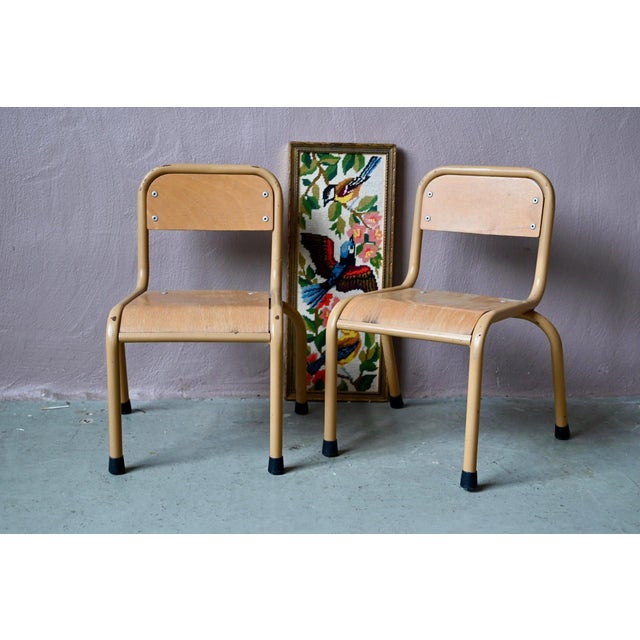 Vintage Beige Tubular Nursery School Chair, 1960s For Sale - Image 11 of 11