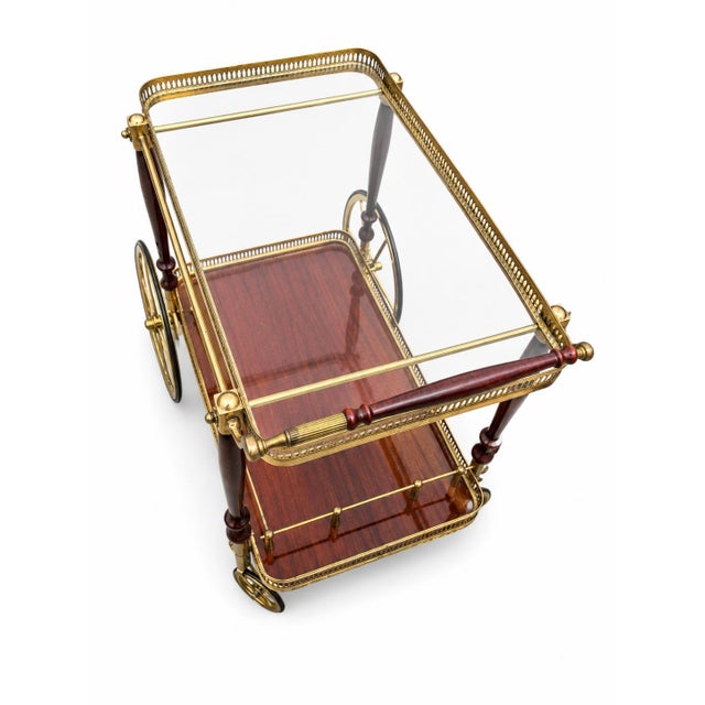 Hollywood Regency Hollywood Regency Party Trolley by Trolley Maison Jansen, 1950s For Sale - Image 3 of 6