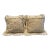 Beige and Ivory Linen and Cotton Damask Pillows With Cord Tassel Trim- a Pair For Sale