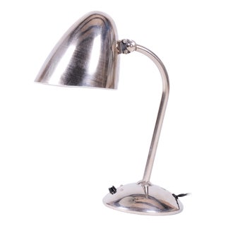 Bauhaus Table Lamp in Chrome by F. Anýž for Napako, Czech, 1930s For Sale