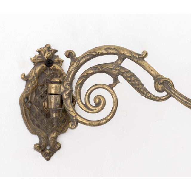 Pair of French Empire Style Brass Swing-Arm Wall Sconces For Sale In New York - Image 6 of 9