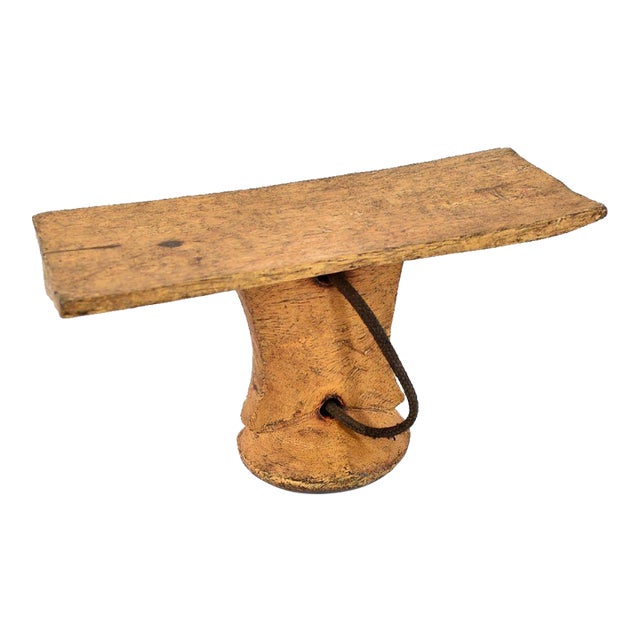 Early 20th Century Turkana Wood Headrest with Strap Kenya For Sale