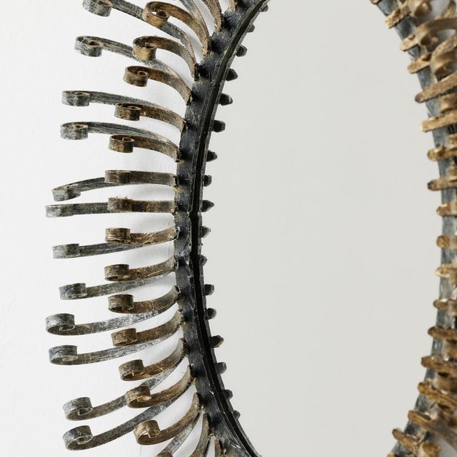 Mid-Century Modern Sunburst Mirror in Brass, 1960 For Sale - Image 13 of 14