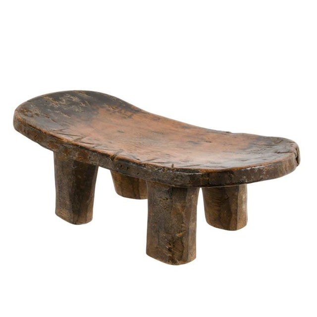 Antique Senufo-Style Hand-Carved Wood Stool With Rich Patina, West African Tribal Form For Sale - Image 4 of 8