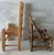 Pair of handmade rustic wooden chairs, likely for dolls or salesman samples. Cute for child use or to table signs, a small...