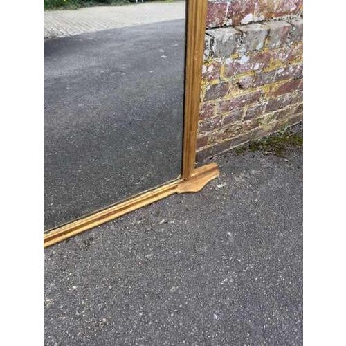 Large Antique English Carved Wood and Gesso Gilt Overmantle Mirror, 1800s For Sale - Image 4 of 8