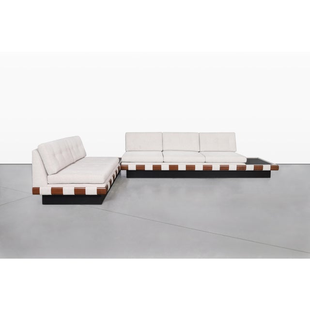 1960s Vintage Walnut Sectional Sofa by Adrian Pearsall for Craft Associates For Sale - Image 5 of 14