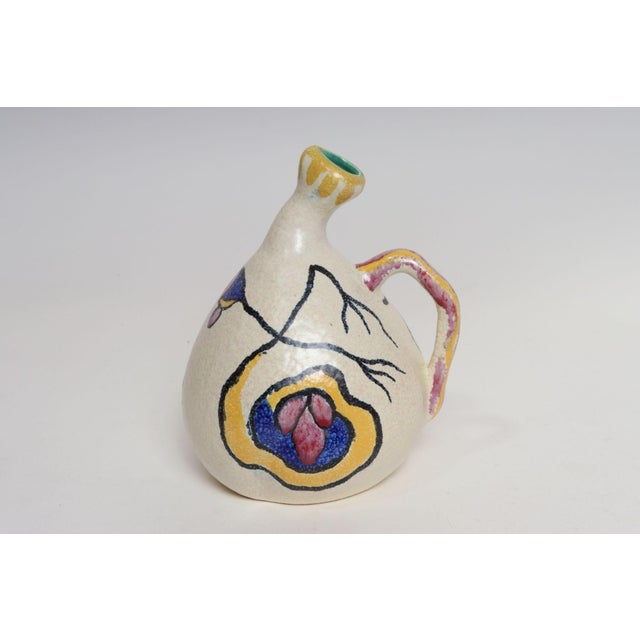 Gouda Pottery 1940s Art Deco Zuid-Holland Gouda "Espera" Bulbous Matte Glaze Ceramic Pitcher For Sale - Image 4 of 17