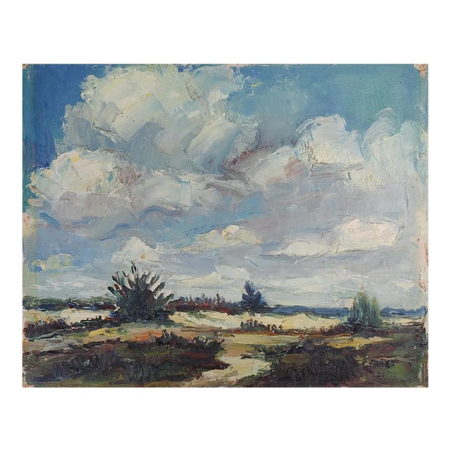 Vintage Mid 20th Century Impressionist Landscape Painting For Sale