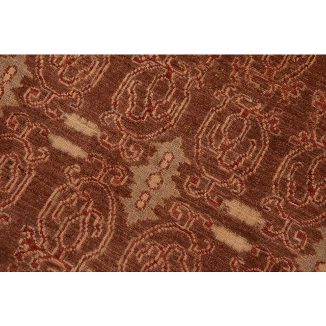 1990s Oriental Ziegler Brown Rust Hand-Knotted Wool Rug - 8'11'' X 11'9'' For Sale - Image 4 of 8