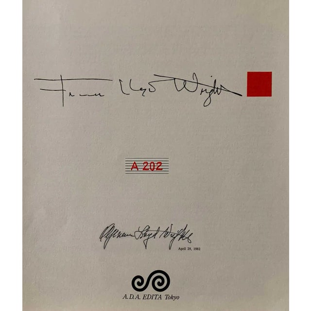 Wood Frank Lloyd Wright Lithograph "La Miniatura, Mrs. George Madison..House" W/Frame For Sale - Image 7 of 8