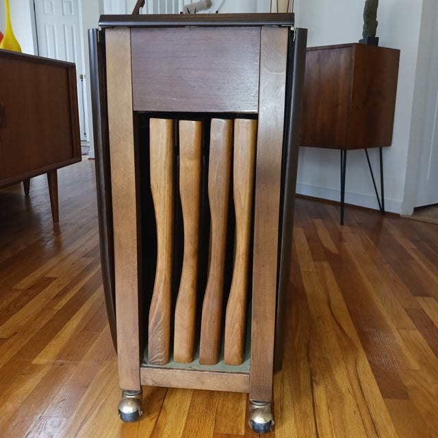 Vintage MidCentury Modern 1989 Romanian Drop Leaf Table With 4 Chairs