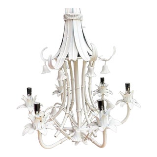 Early 20th Century Metal Pagoda Tole Chandelier For Sale