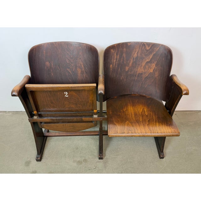 Vintage Two-Seater Cinema Bench from Thonet, 1950s For Sale - Image 15 of 18