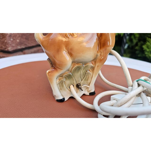 Ceramic Porcelain Bambi Fawn Table Lamp from Goebel, 1950s For Sale - Image 7 of 9