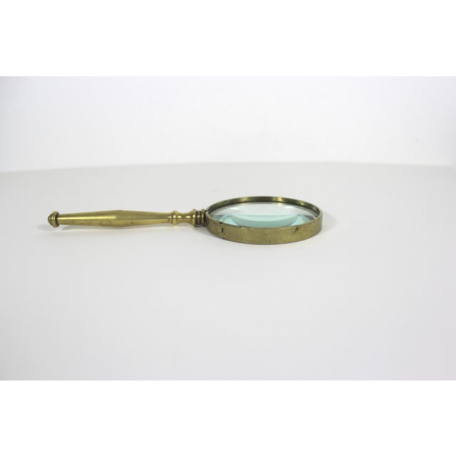 Brass Vintage Solid Brass Magnifying Glass For Sale - Image 8 of 10
