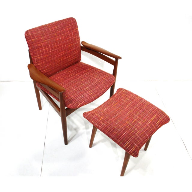 John Stuart Finn Juhl 192 Lounge Chair and Ottoman for John Stuart Denmark For Sale - Image 4 of 14