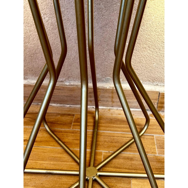 Early 21st Century New Metal Fleur Side Table with White Marble Top, Indoor and Outdoor For Sale - Image 5 of 18