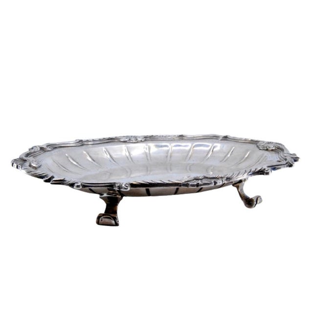 Silver Tray with Raised Bottom, Engravings and Surrounding Frieze with Scrolls For Sale - Image 11 of 11