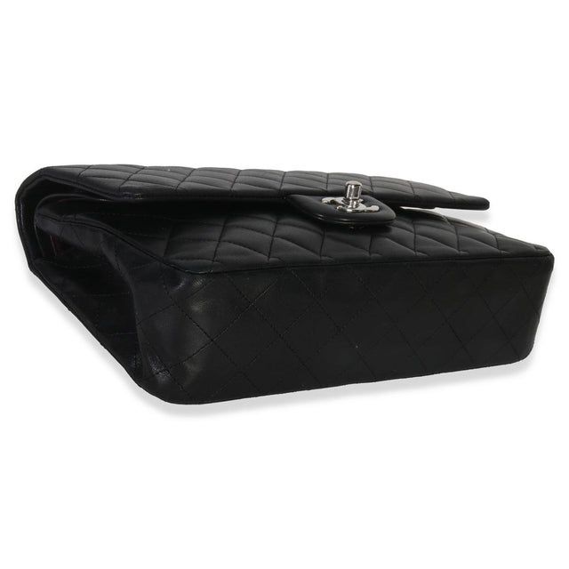 Black Quilted Lambskin Medium Classic Double Flap Bag For Sale In New York - Image 6 of 9